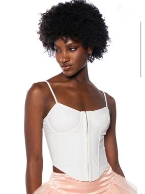 Akira Be About It Sleeveless Stretchy Corset Top, L